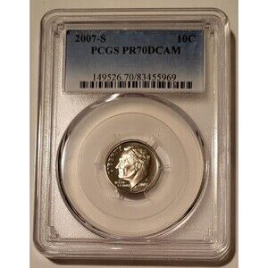 2007 S Clad Roosevelt Dime Proof PR70 DCAM PCGS